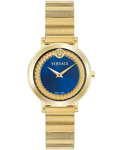 Versace Women's V-libra Green Calf Leather Strap Watch 35mm In Multi