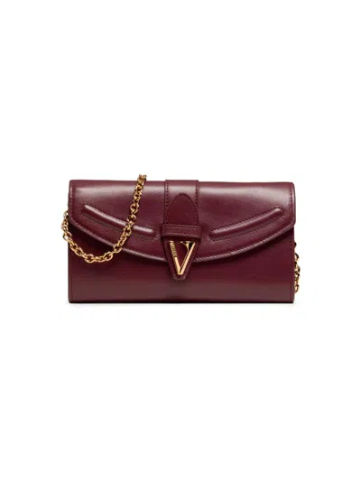 Versace Women's V-logo Leather Wallet-on-chain Bag