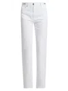 Versace Straight Leg Denim Trousers With Pockets And Loops In White