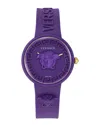 Versace 39mm Medusa Pop Watch With Silicone Strap And Matching Case, Purple