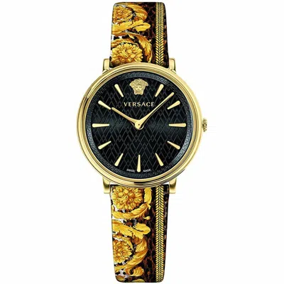 Pre-owned Versace Women's Watch Wrist V-circle / The Manifesto Edition Vbp130017 Leather