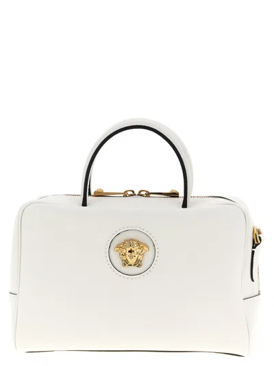 VERSACE WOMEN WHITE BOSTON DUFFLE BAG, ONESIZE LUXURY DUFFLE BAGS FOR WOMEN DARVEYS