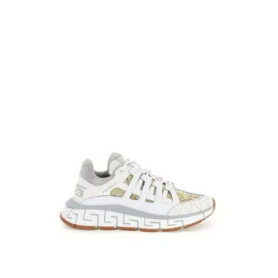 Versace Women White/grey/gold Trigreca Sneakers