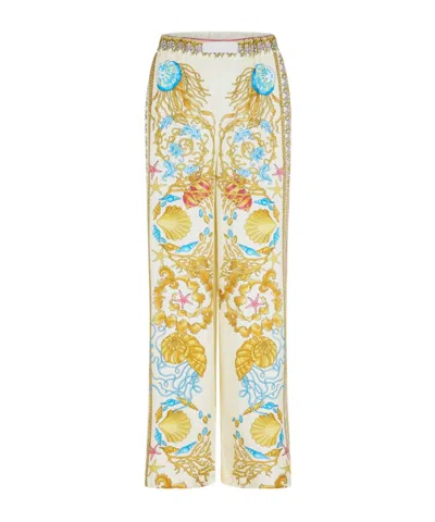 Versace Women's Wide Leg Trousers In Multi