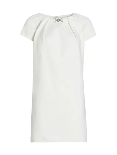 Versace Women's Wool-blend Short-sleeve Minidress In White