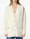 Versace V-neck Cardigan In 1w470 Ivory