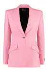 Versace Informal Tailored Wool Blazer Jacket In Pink