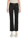 Versace Zipper Detailed Leather Pants In Black