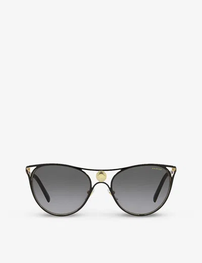 Versace Womens Black Ve2237 Cat-eye Metal Sunglasses