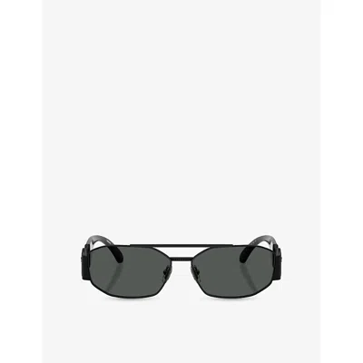 Versace Womens Black Ve2287 Irregular-frame Metal Sunglasses