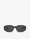 Versace Womens Black Ve4361 Rectangle-frame Nylon Sunglasses In Black