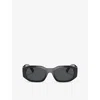 Versace Womens Black Ve4361 Rectangular-frame Acetate Sunglasses In Black