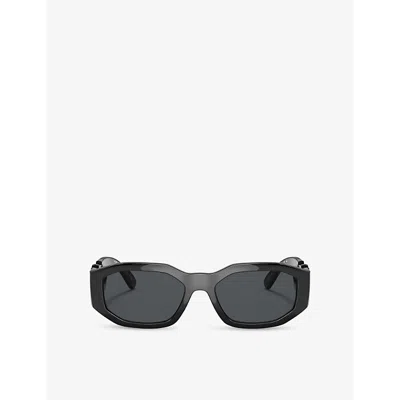 Versace Womens Black Ve4361 Rectangular-frame Acetate Sunglasses