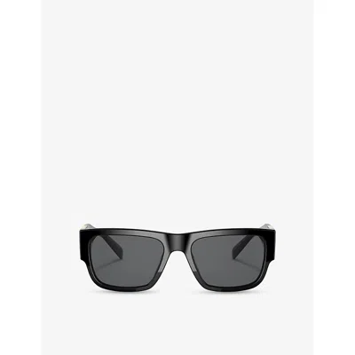 Versace Womens Ve4406 Rectangle-frame Acetate Sunglasses Black