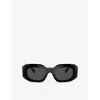 Versace Womens Black Ve4425u Maxi Medusa Oval-frame Nylon Sunglasses In Black