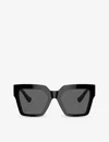 Versace Mens Black Ve4458 Butterfly-frame Acetate Sunglasses In Black