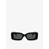 Versace Womens Black Ve4474u Rectangle-frame Acetate Sunglasses In Black