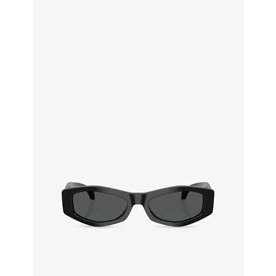 Versace Womens Black Ve4487 Rectangle-frame Acetate Sunglasses