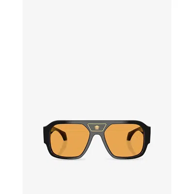 Versace Womens Black Ve4508u Square-frame Acetate Sunglasses