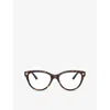 Versace Womens Brown Ve3365u Cat-eye Tortoiseshell Acetate Optical Glasses