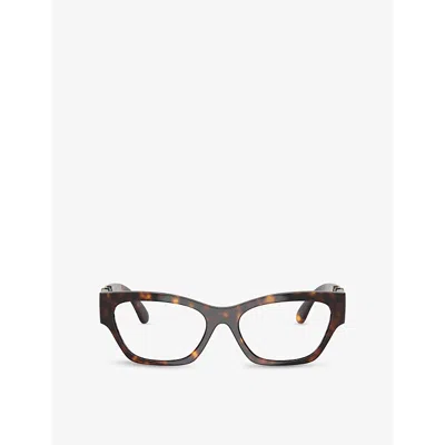 VERSACE WOMENS BROWN VE3367U CAT-EYE TORTOISESHELL OPTICAL GLASSES