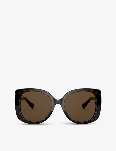 VERSACE WOMENS BROWN VE4387 SQUARE-FRAME ACETATE SUNGLASSES,37515497