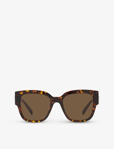 Versace Womens Brown Ve4437u Pillow-frame Acetate Sunglasses