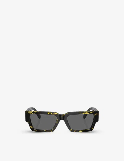 Versace Eckige Sonnenbrille Mit Medusa In Brown