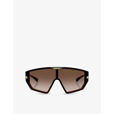 Versace Womens Brown Ve4461 Medusa Horizon Irregular-frame Injected Sunglasses