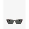 Versace Womens Brown Ve4490u Rectangle-frame Tortoiseshell Acetate Sunglasses