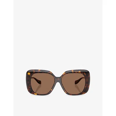 Versace Womens Brown Ve4499u Square-frame Injected Sunglasses