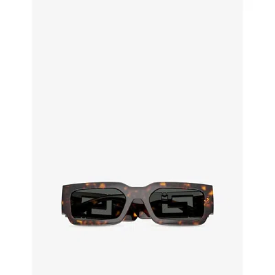 Versace Womens Brown Ve4506u Rectangle-frame Tortoiseshell Acetate Sunglasses