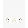 Versace 55mm Metal Cateye Optical Glasses In Gold