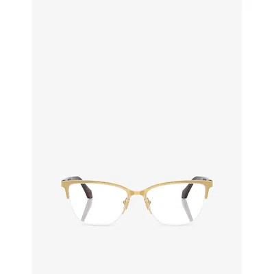 Versace Womens Gold Ve1304 Square-frame Metal Optical Glasses
