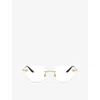 Versace Womens Gold Ve1305 Round-frame Metal Optical Glasses