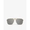 Versace Womens Gold Ve2238 Aviator-frame Glass And Metal Sunglasses In Gold