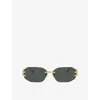 Versace Womens  Ve2274 Irregular-frame Metal Sunglasses In Gold