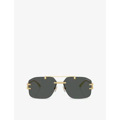 Versace Womens  Ve2275 Irregular-frame Metal Sunglasses In Gold