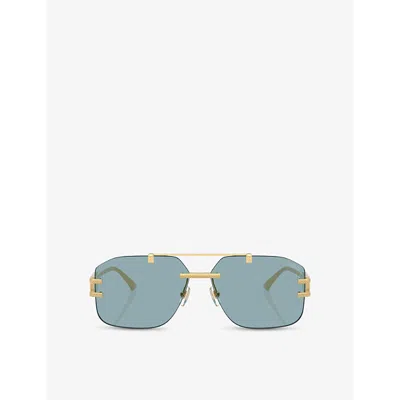 Versace Womens  Ve2275 Irregular-frame Metal Sunglasses In Gold