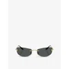 Versace Womens Ve2279 Rectangle-frame Metal Sunglasses Gold
