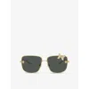 Versace Womens Gold Ve2282 Square-frame Metal Sunglasses