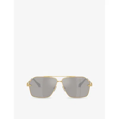 Versace Womens Gold Ve2284 Irregular-frame Metal Sunglasses