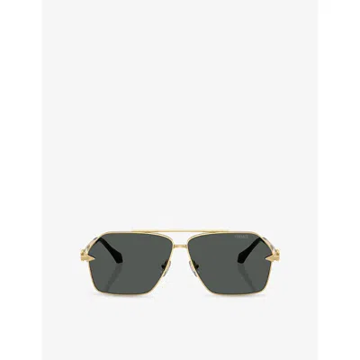 Versace Womens Gold Ve2284 Irregular-frame Metal Sunglasses