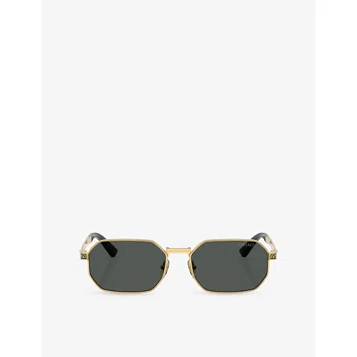 Versace Womens Gold Ve2297 Irregular-frame Metal Sunglasses