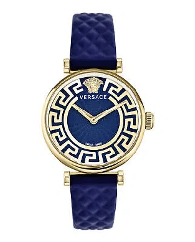 Pre-owned Versace Womens Greca Chic Gold 35mm Strap Fashion Watch