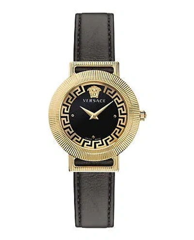 Pre-owned Versace Womens Greca Chic Ip Yellow Gold 36mm Strap Fashion Watch