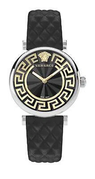 Pre-owned Versace Womens Greca Chic Stainless Steel 35mm Strap Fashion Watch