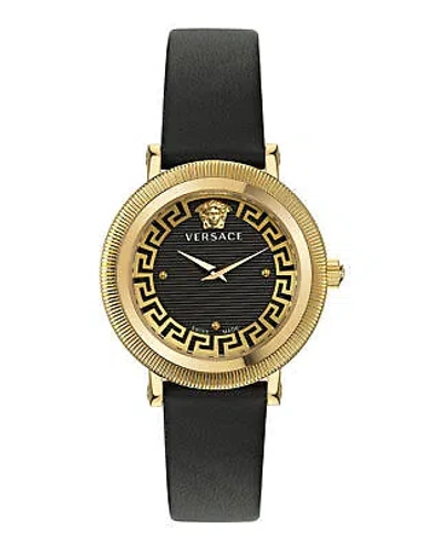 Pre-owned Versace Womens Greca Flourish Gold 35mm Strap Fashion Watch