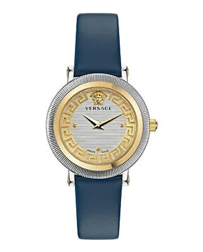 Pre-owned Versace Womens Greca Flourish Two Tone 35mm Strap Fashion Watch