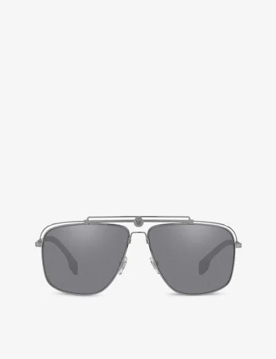 Versace Ve2242 Square Metal Sunglasses In Grey